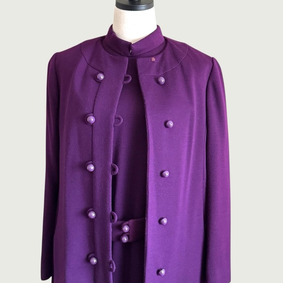 vintage mod 60s Rona shift dress coat set wool size medium - Picture 3 of 16